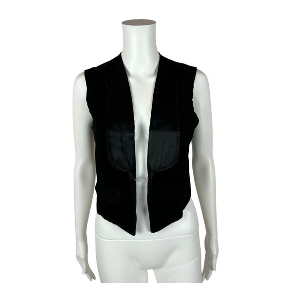 Vintage | Tops | Vintage 6s Black Vest Womens Small Velour